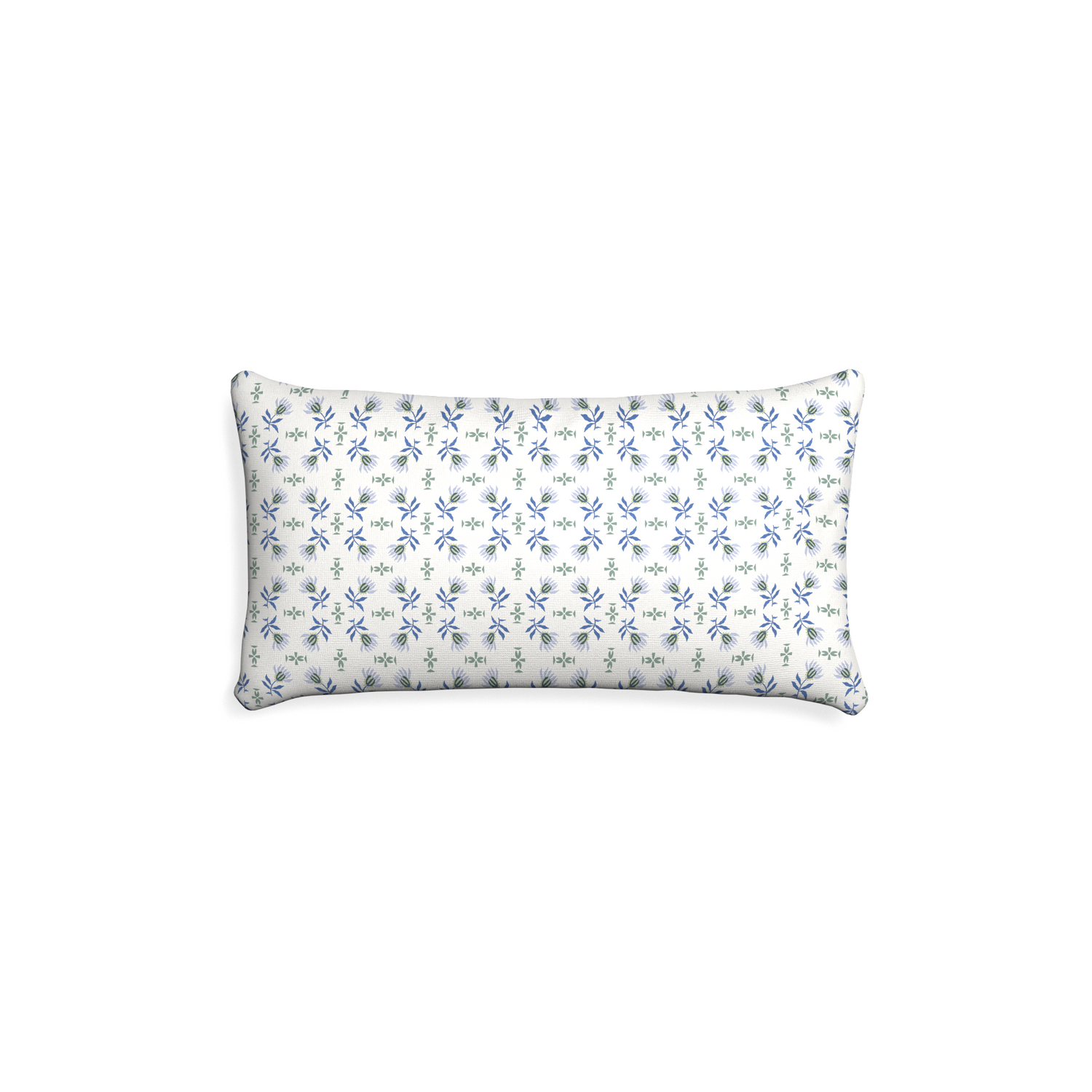 Petite-lumbar lee custom blue & green floralpillow with none on white background