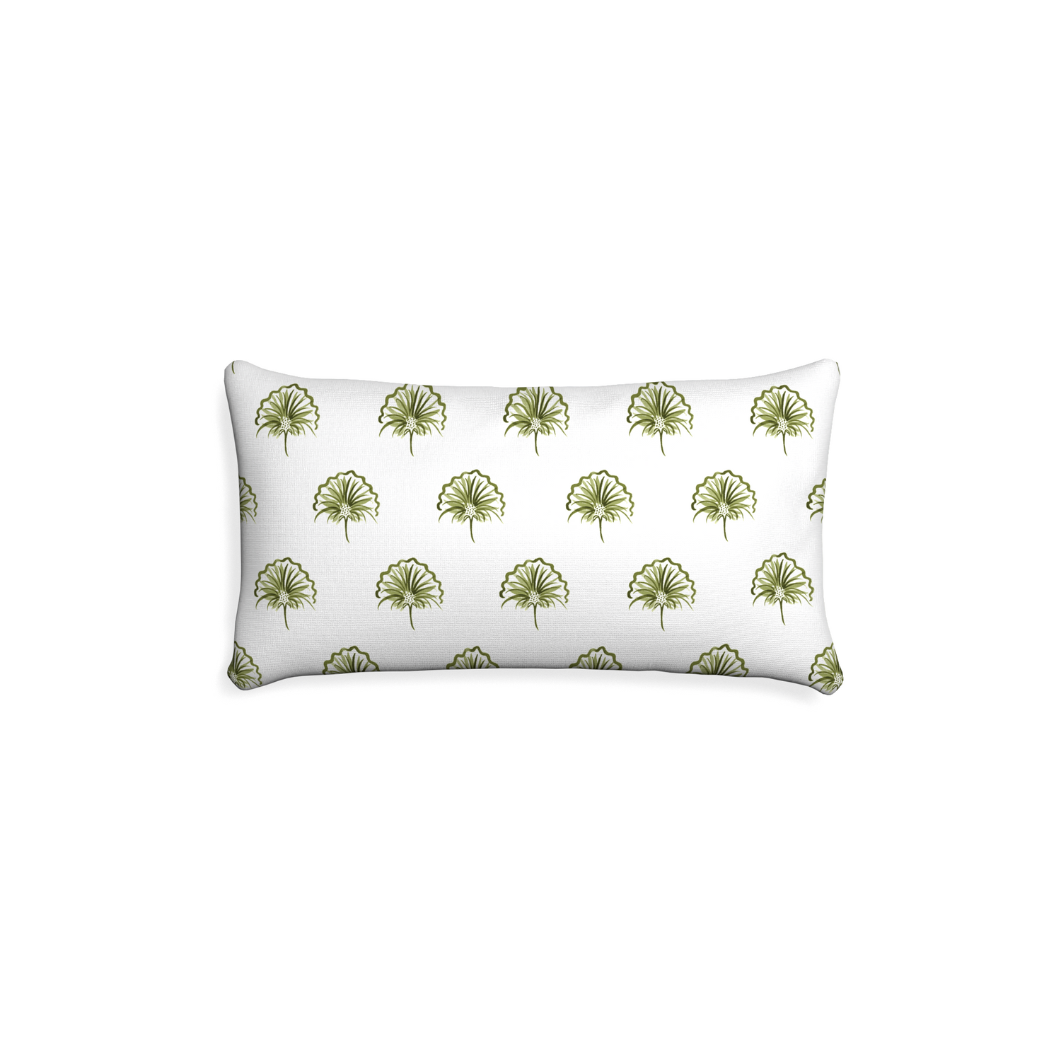 Petite-lumbar penelope moss custom green floralpillow with none on white background