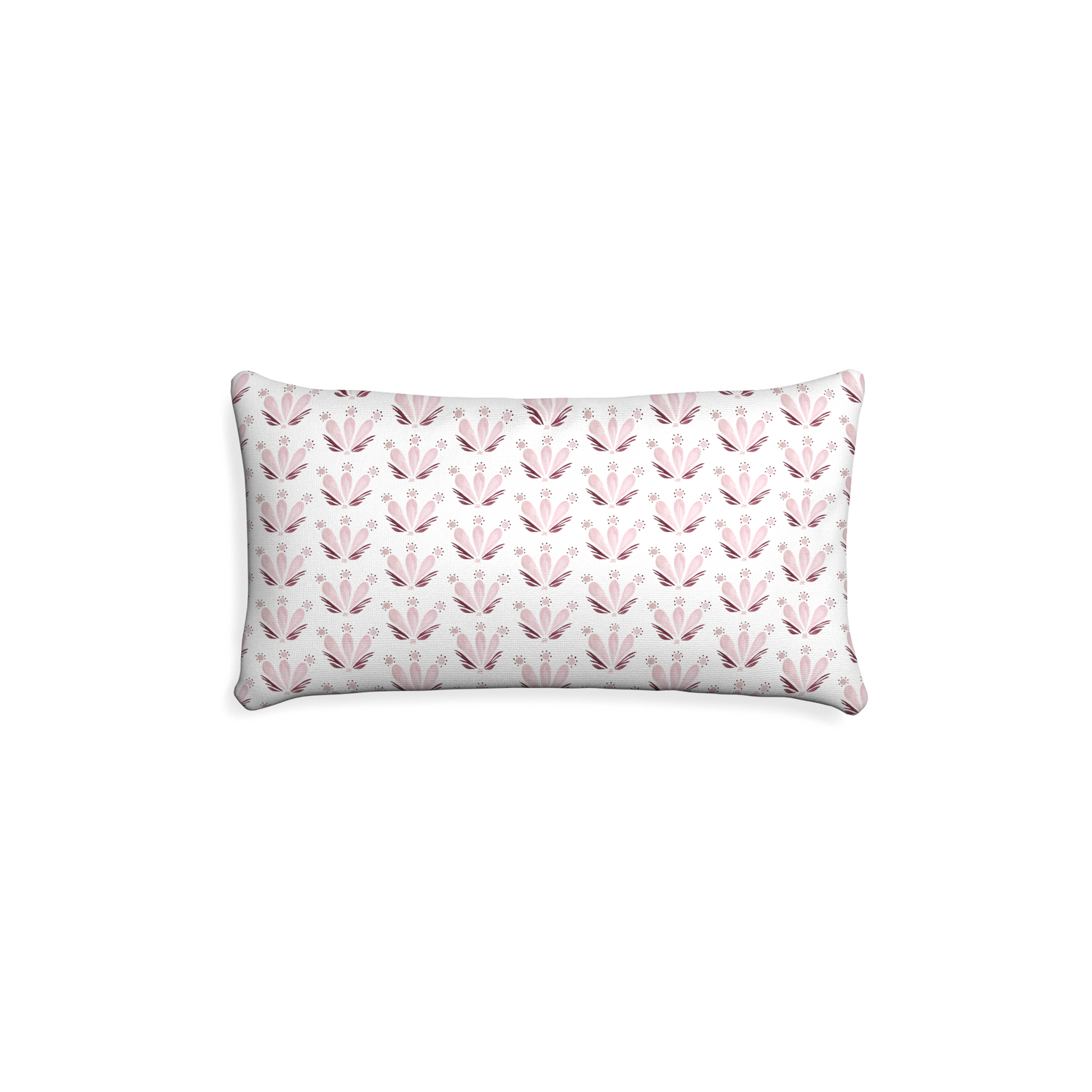 Petite-lumbar serena pink custom pink & burgundy drop repeat floralpillow with none on white background