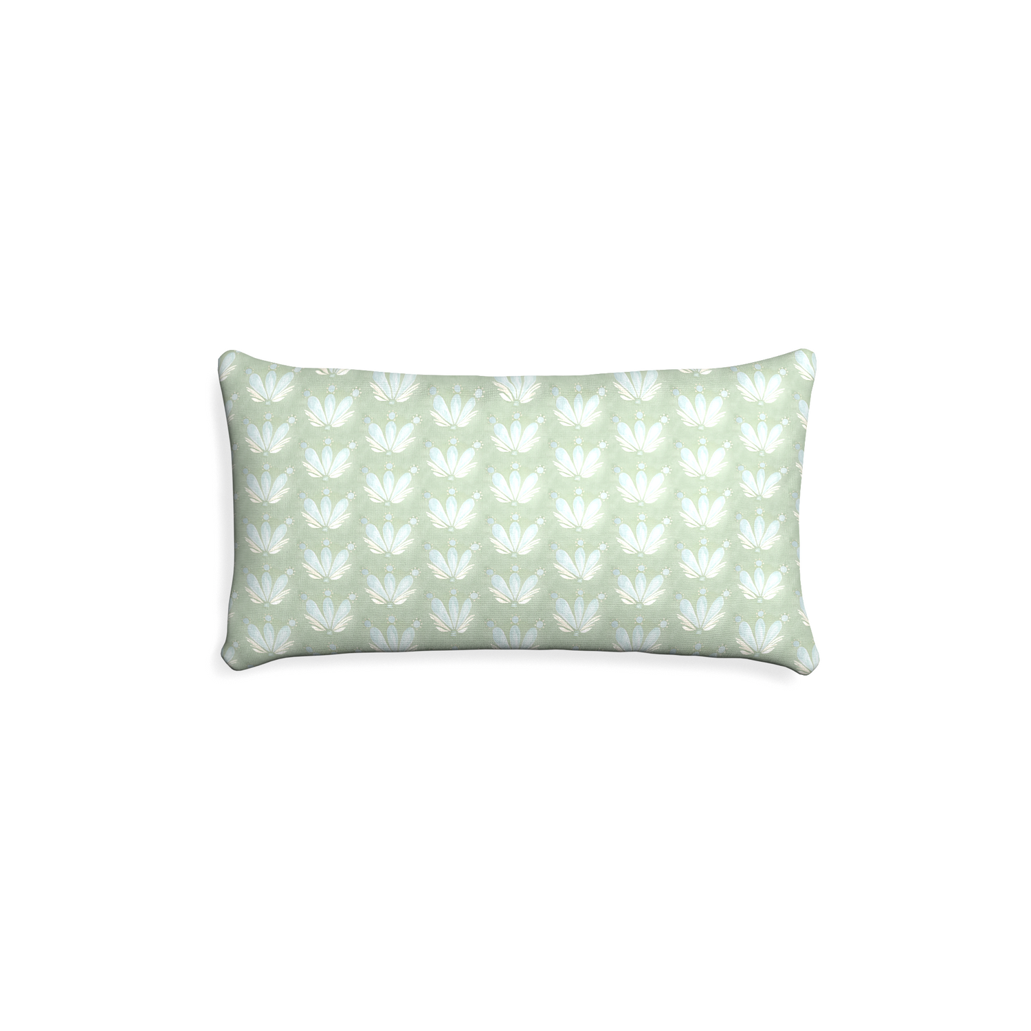 Petite-lumbar serena sea salt custom blue & green floral drop repeatpillow with none on white background