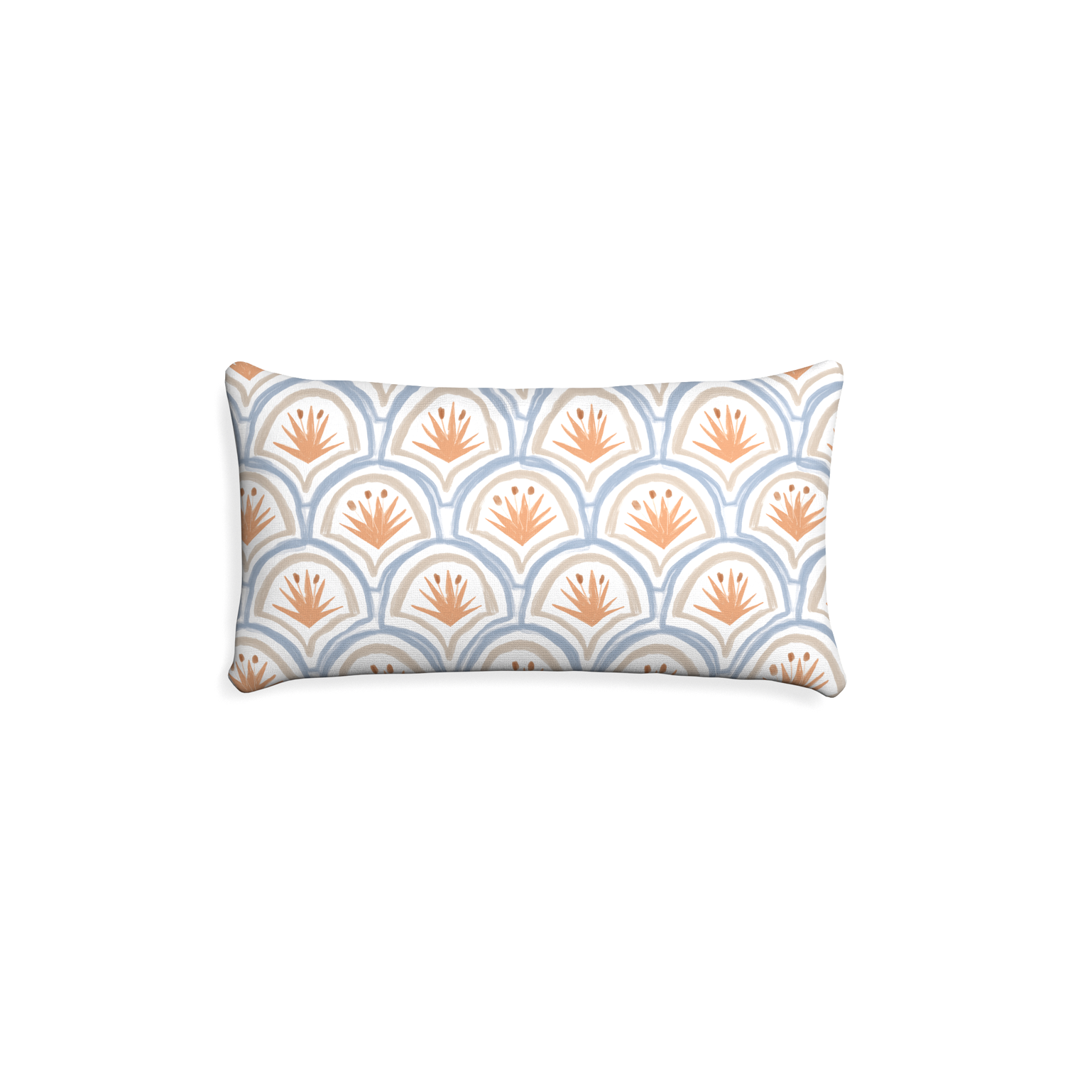 Petite-lumbar thatcher apricot custom art deco palm patternpillow with none on white background