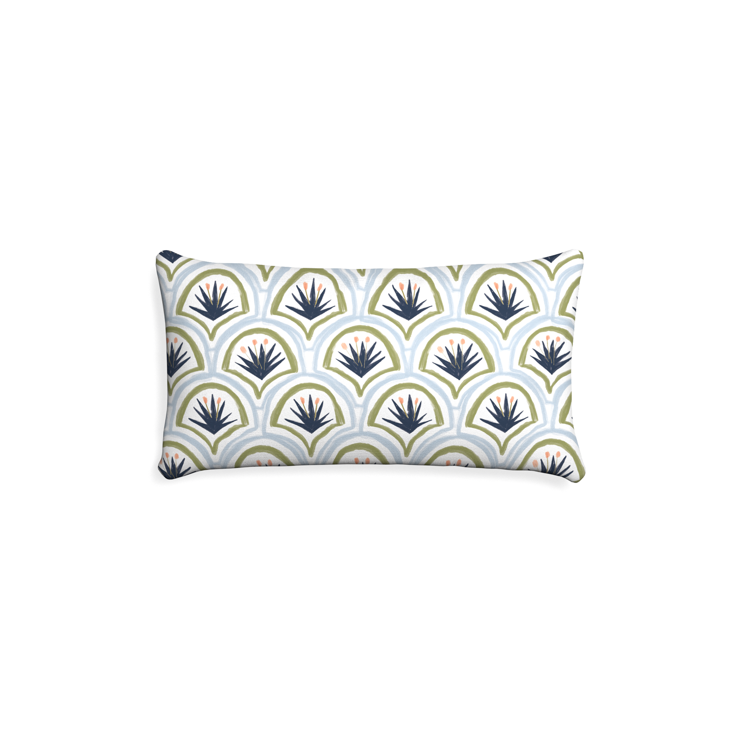 Petite-lumbar thatcher midnight custom art deco palm patternpillow with none on white background