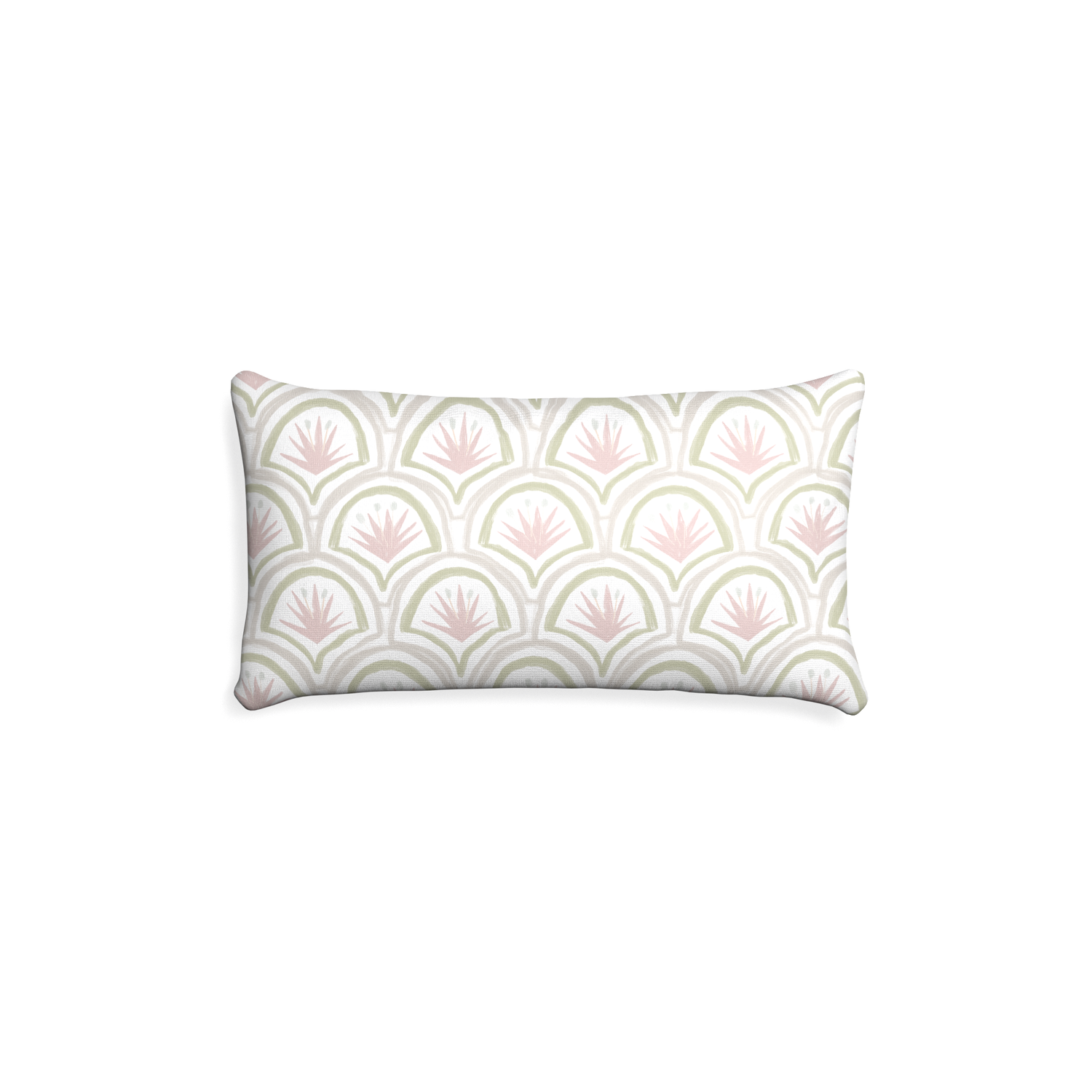 Petite-lumbar thatcher rose custom pink & green palmpillow with none on white background