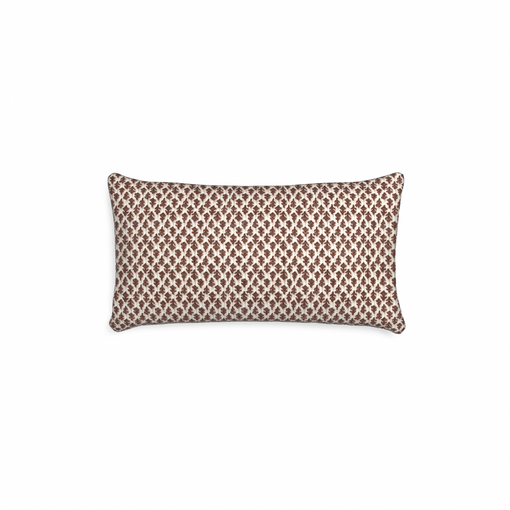 Petite-lumbar quinn chestnut custom pillow with n on white background