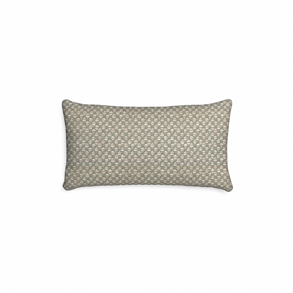 Petite-lumbar quinn sage custom pillow with n on white background