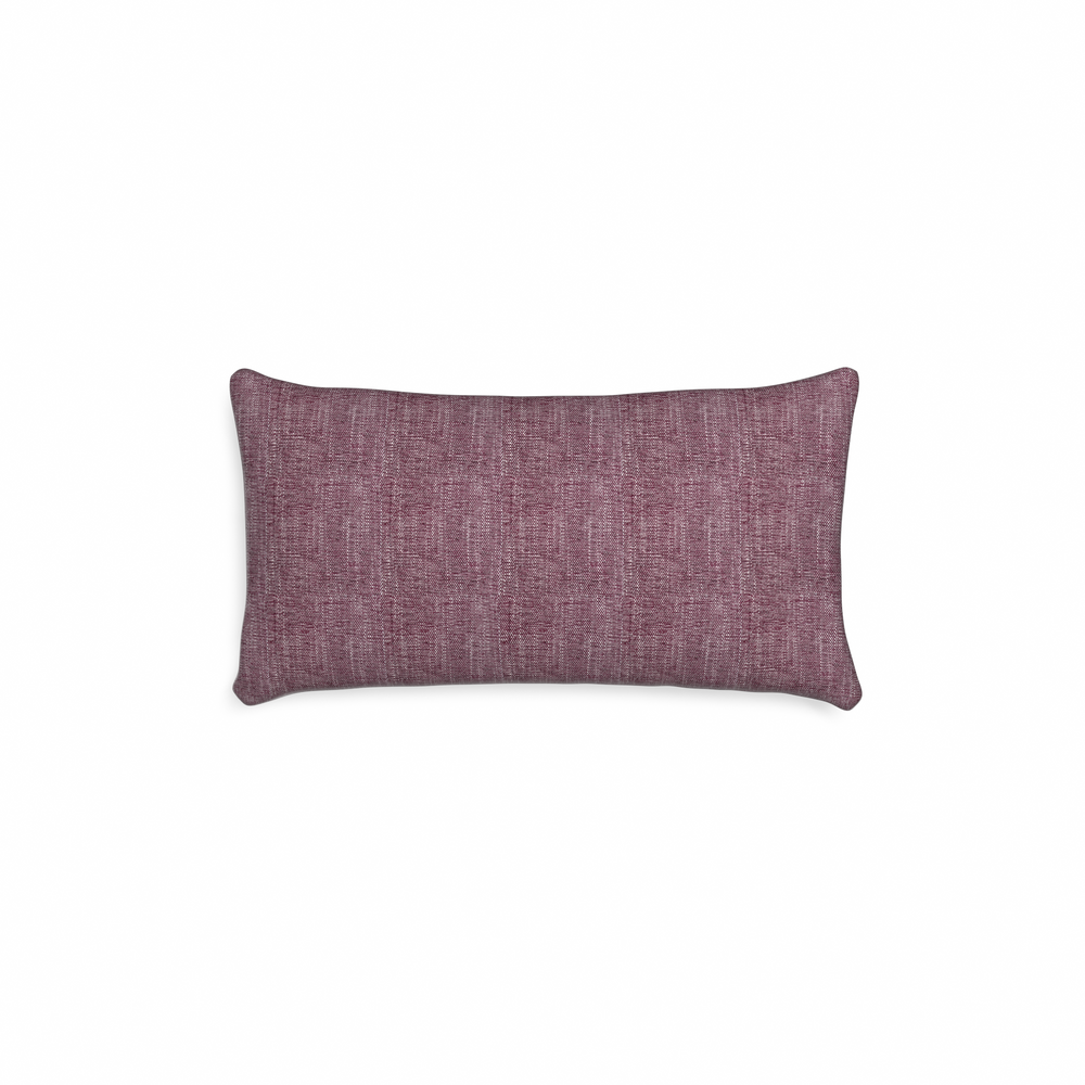 Petite-lumbar burgundy custom pillow with n on white background