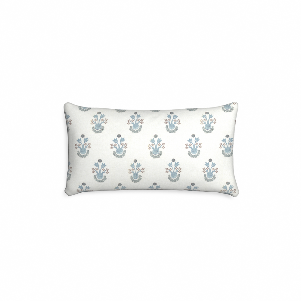 Petite-lumbar lucie cornflower custom pillow with n on white background