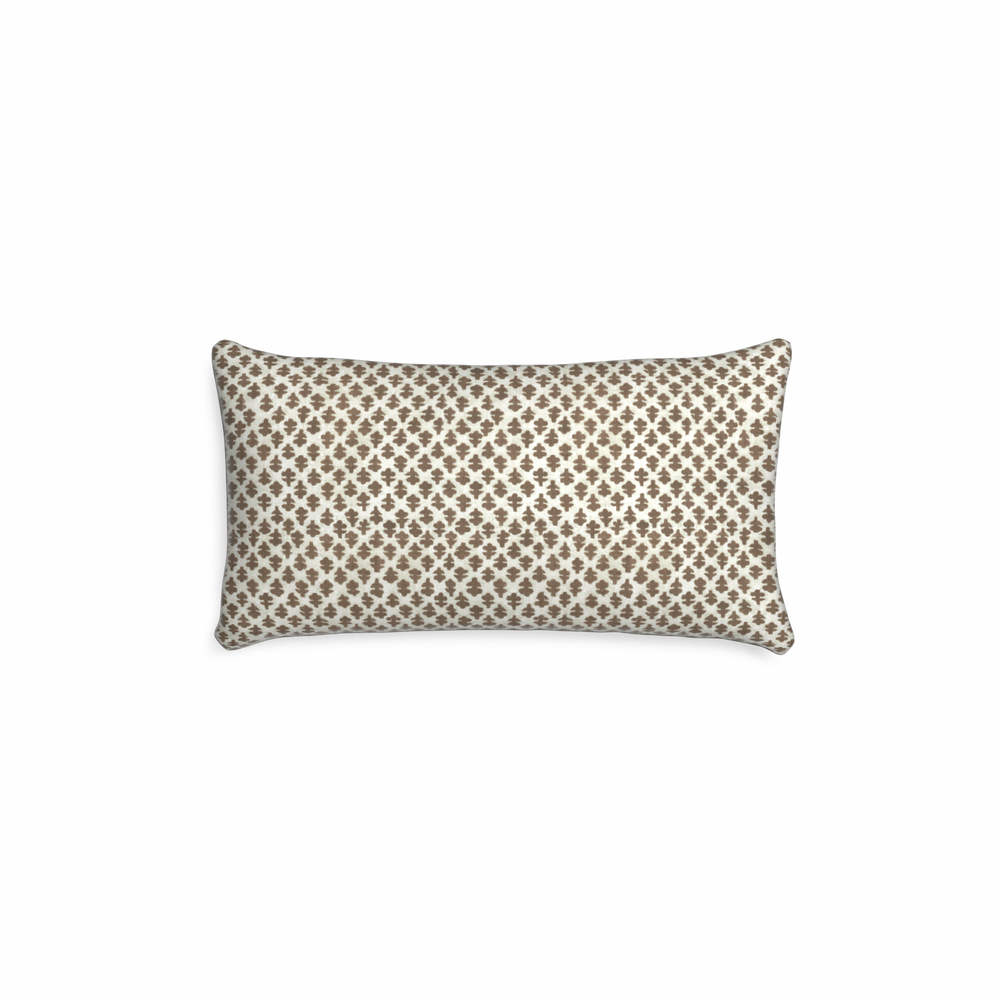 Petite-lumbar quinn chestnut custom pillow with n on white background