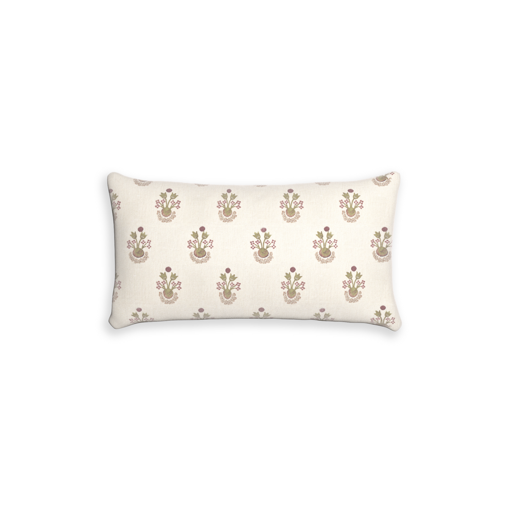 Petite-lumbar lucie clay custom pillow with n on white background