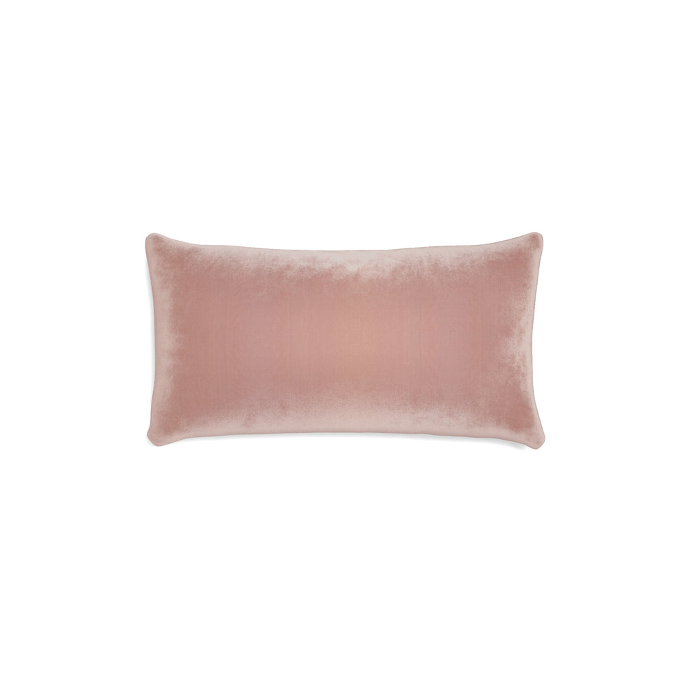 Petite-lumbar quartz velvet custom pillow with n on white background