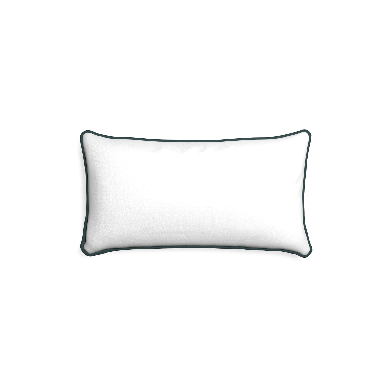 Petite-lumbar snow custom white cottonpillow with p piping on white background