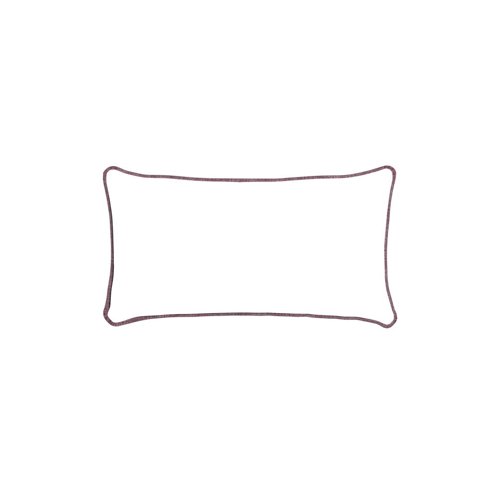 Petite-lumbar beatrice custom embroidered wavepillow with burgundy piping on white background