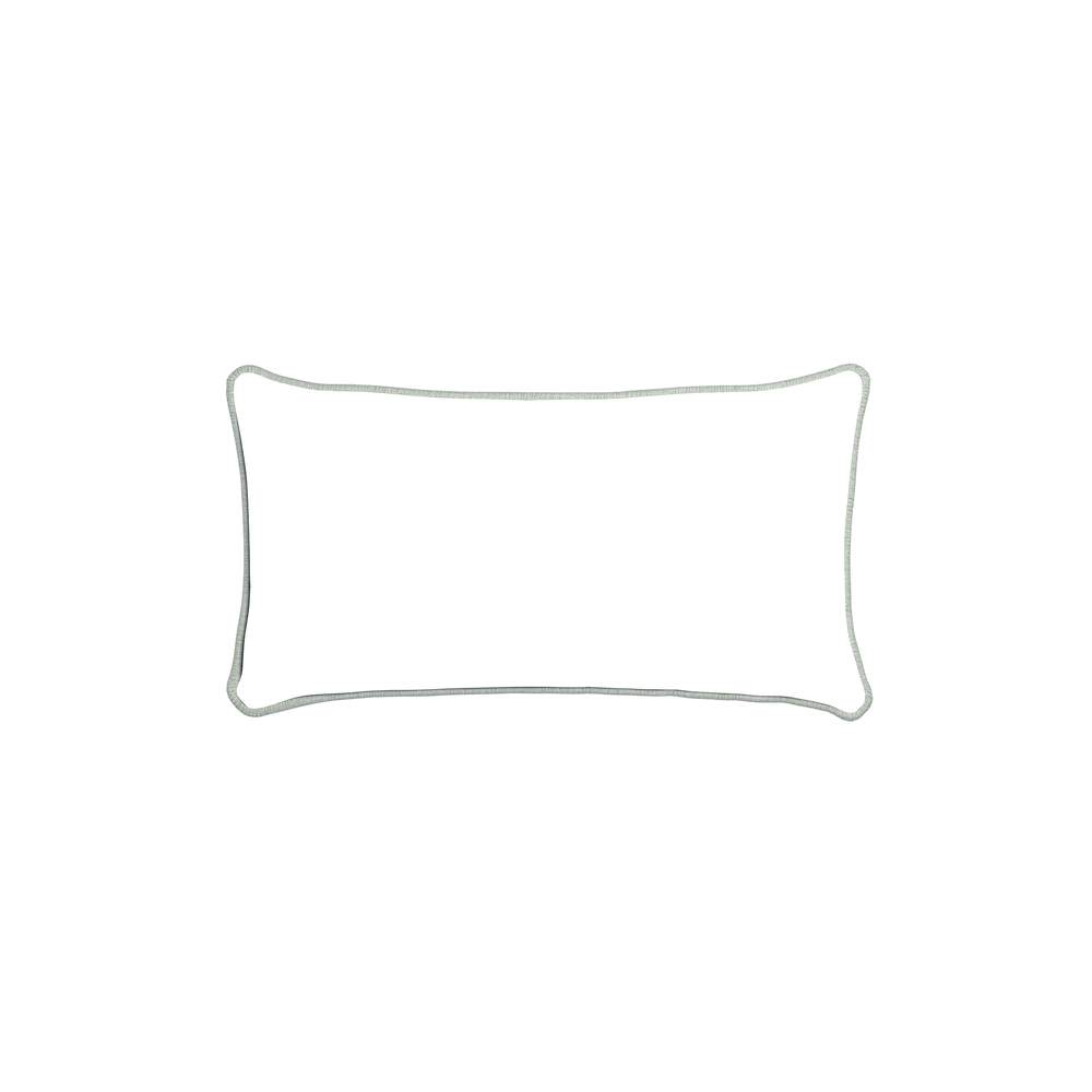 Petite-lumbar beatrice custom embroidered wavepillow with sea piping on white background