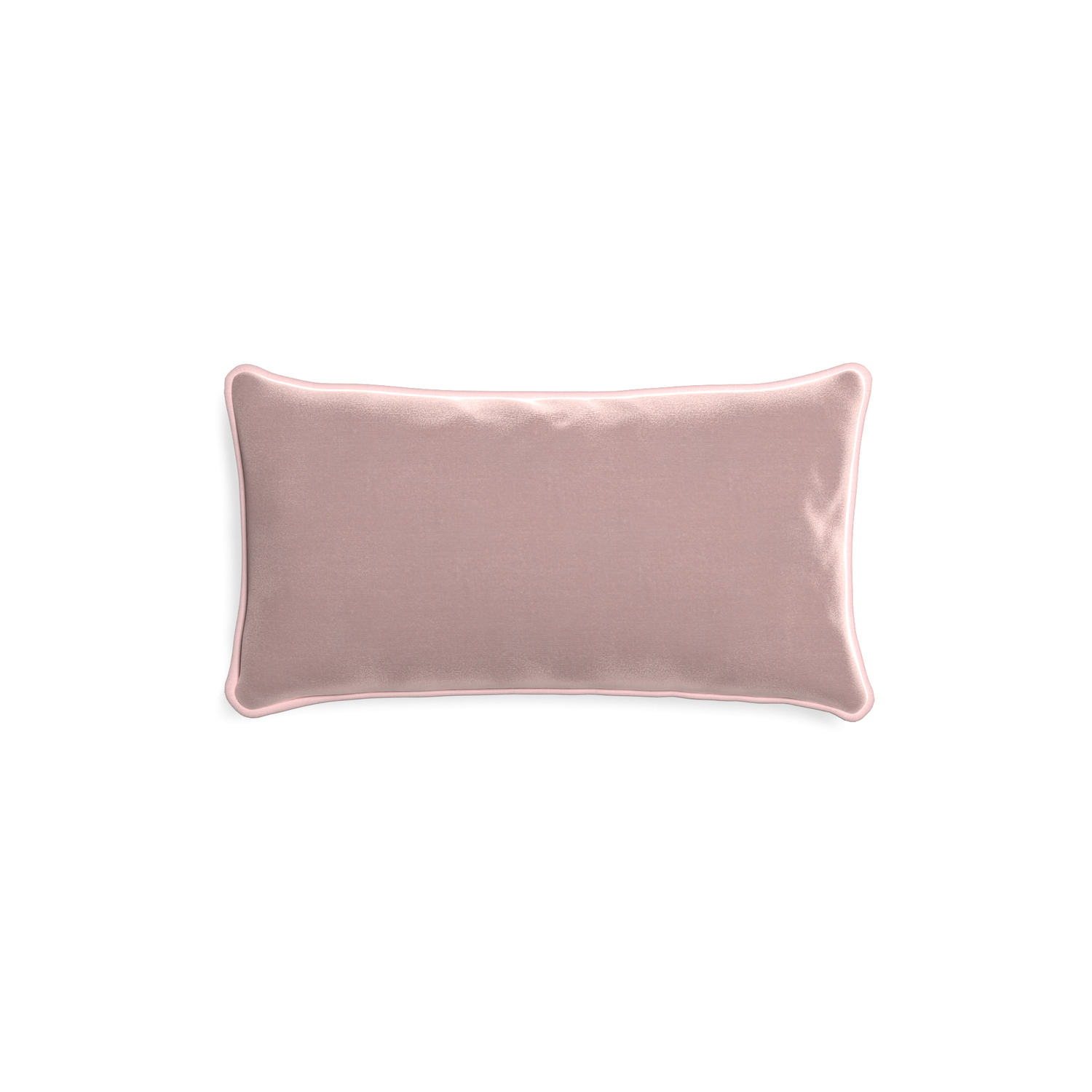 rectangle mauve velvet pillow with light pink piping