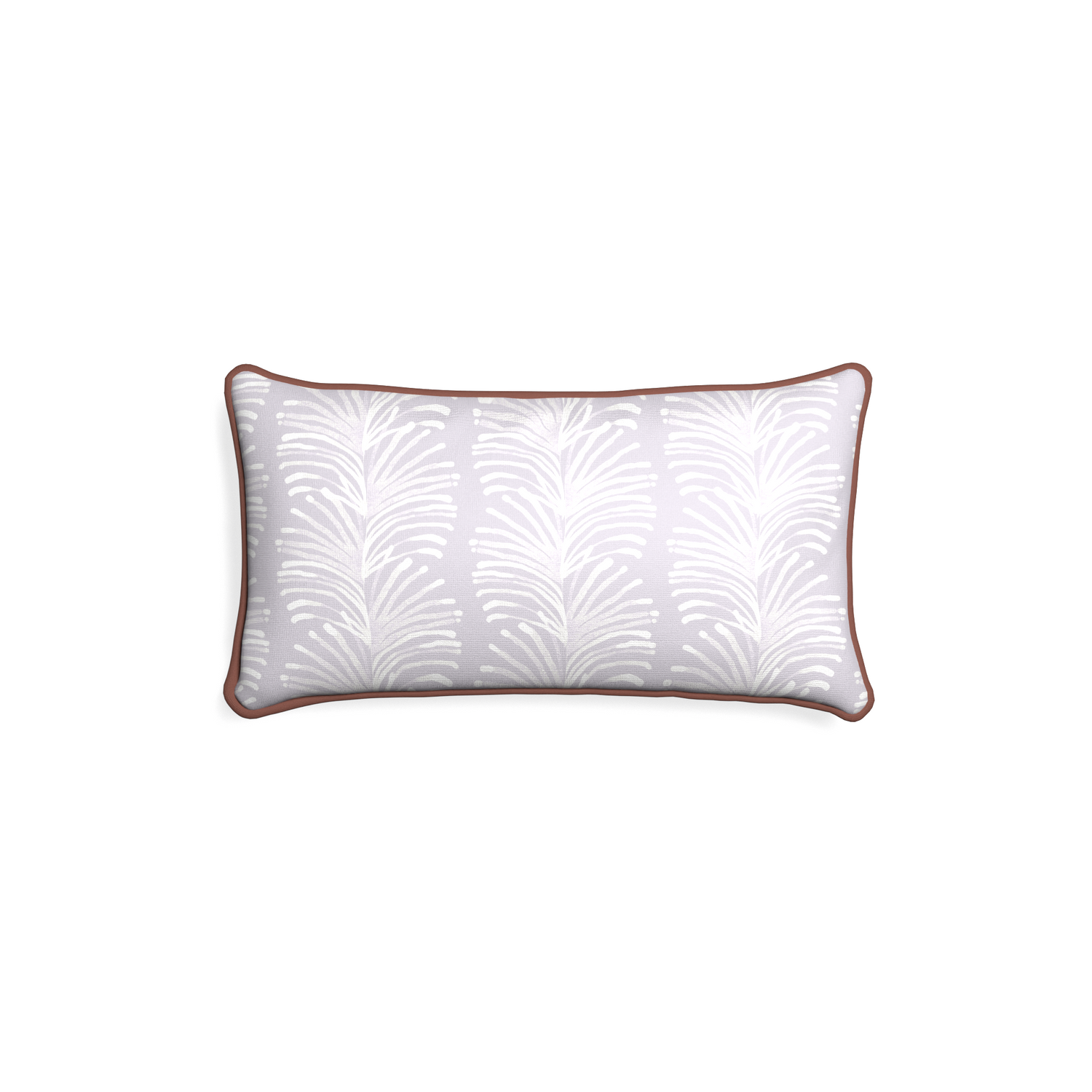 Petite-lumbar emma lavender custom lavender botanical stripepillow with w piping on white background