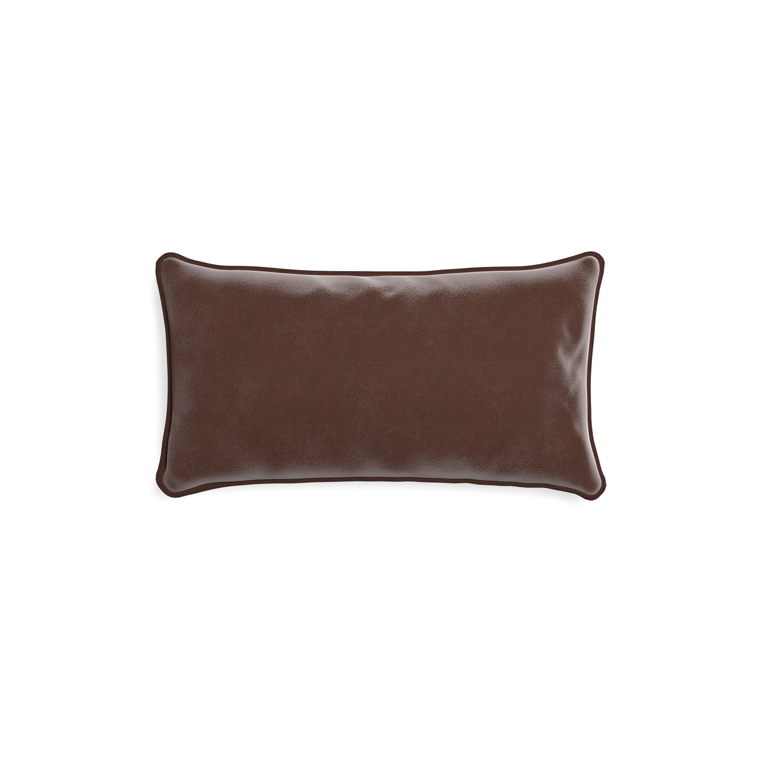 rectangle brown velvet pillow with brown piping