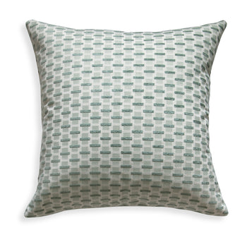 chenille and woven jacquard mint green geometric pillow