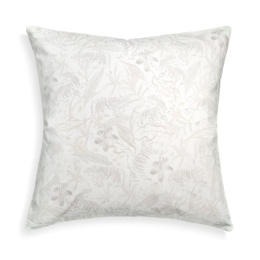 Beige Chinoiserie Tiger Printed Pillow