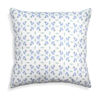 Blue & Green Floral Printed Pillow
