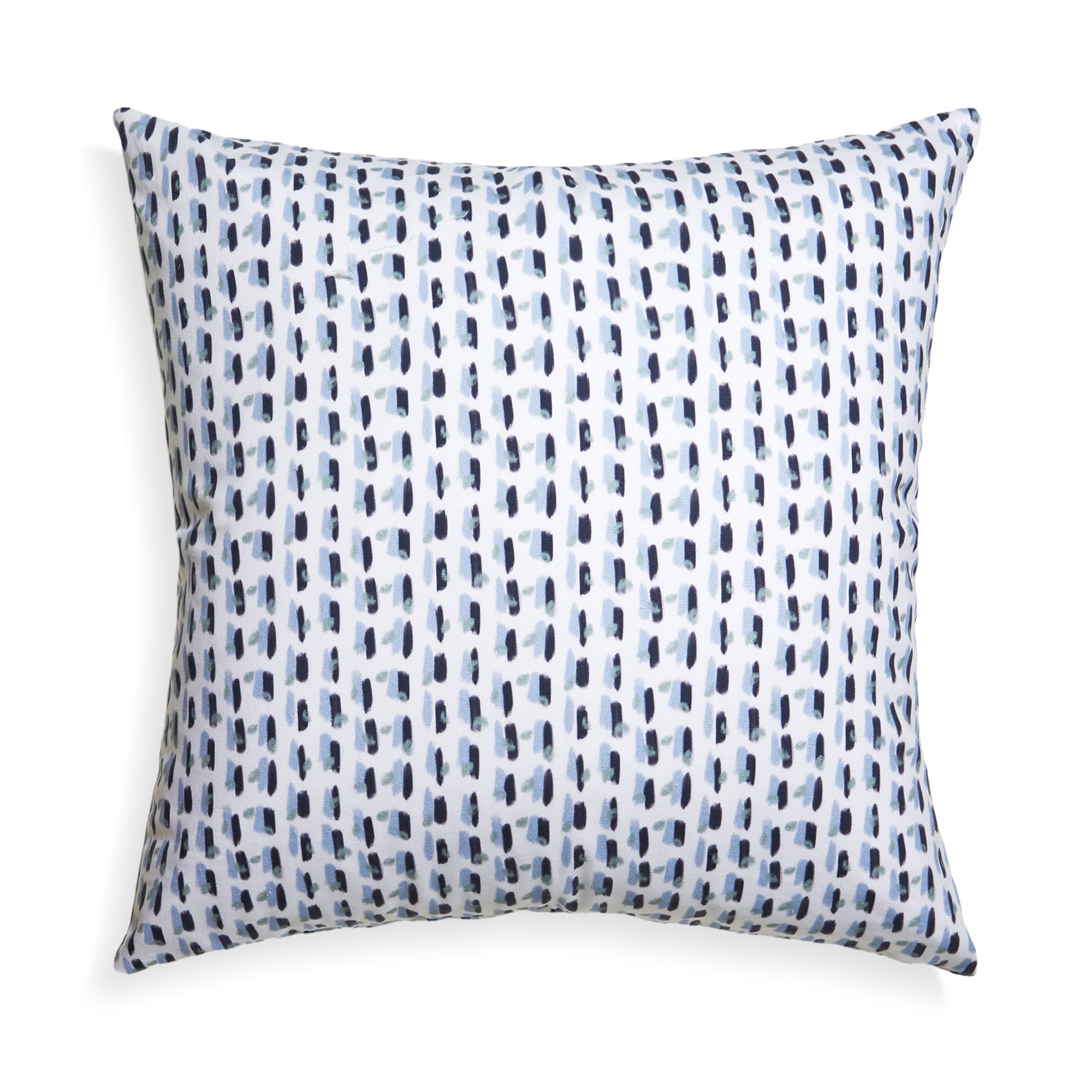 Sky and Navy Blue Poppy Printed Pillow