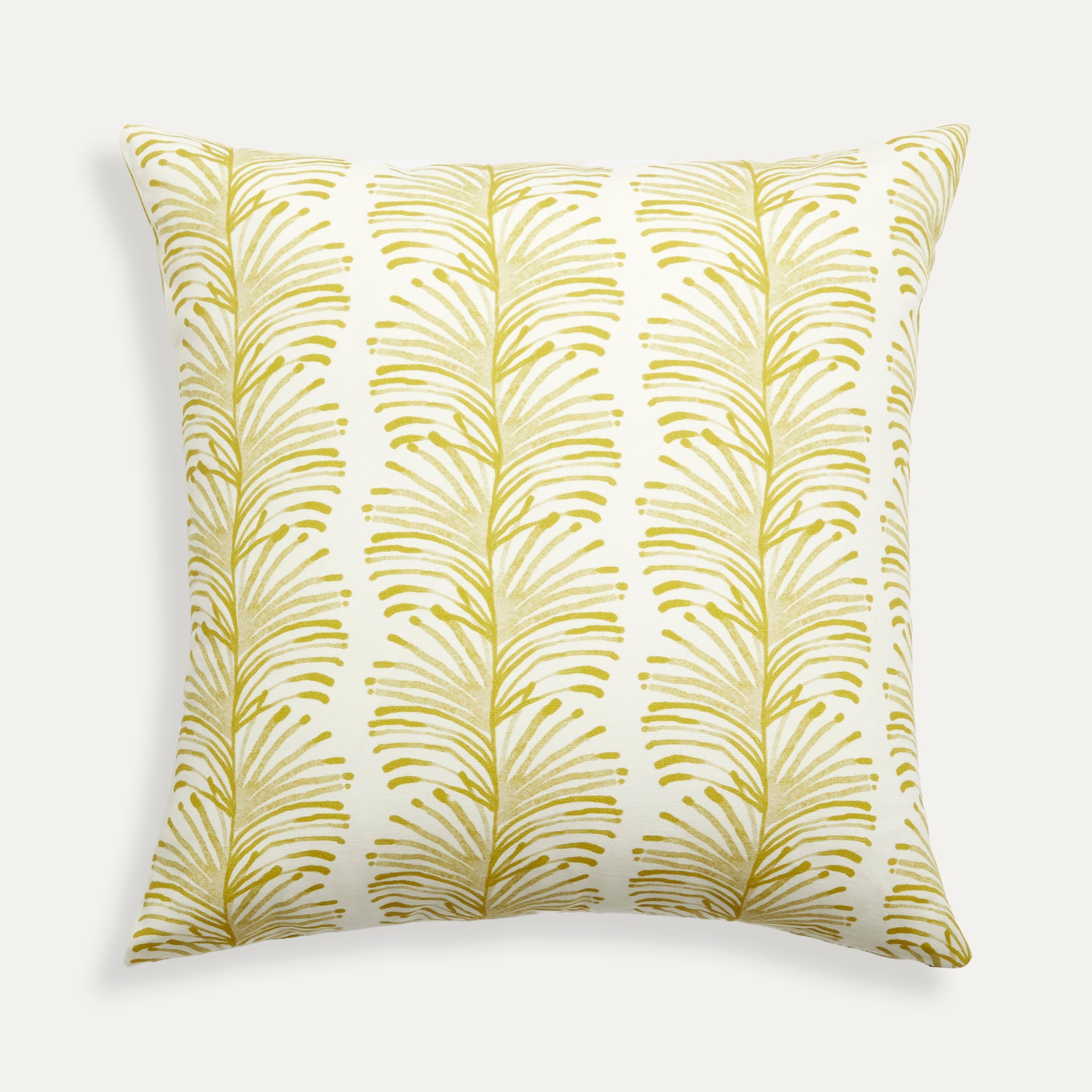 Emma Chartreuse made-to-order decorative pillow with green botanical print on cotton, crafted in the USA with short lead times