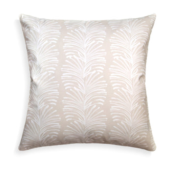Beige Botanical Stripe Printed Pillow