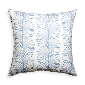 Sky Blue Botanical Stripe Printed Pillow