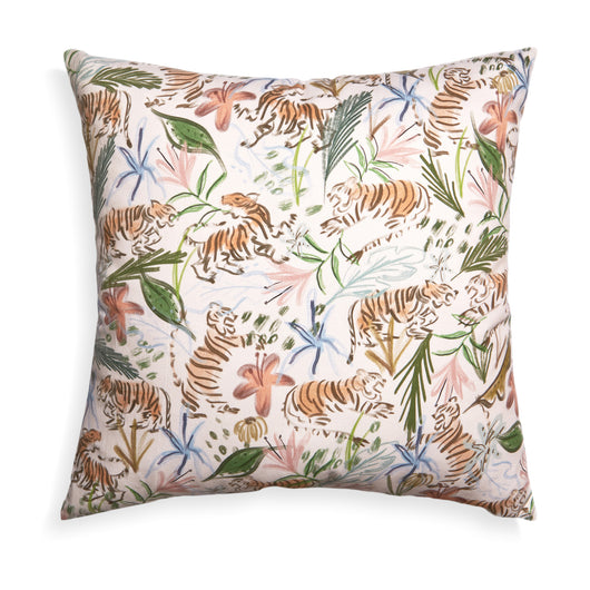 Pink Chinoiserie Tiger Printed Pillow
