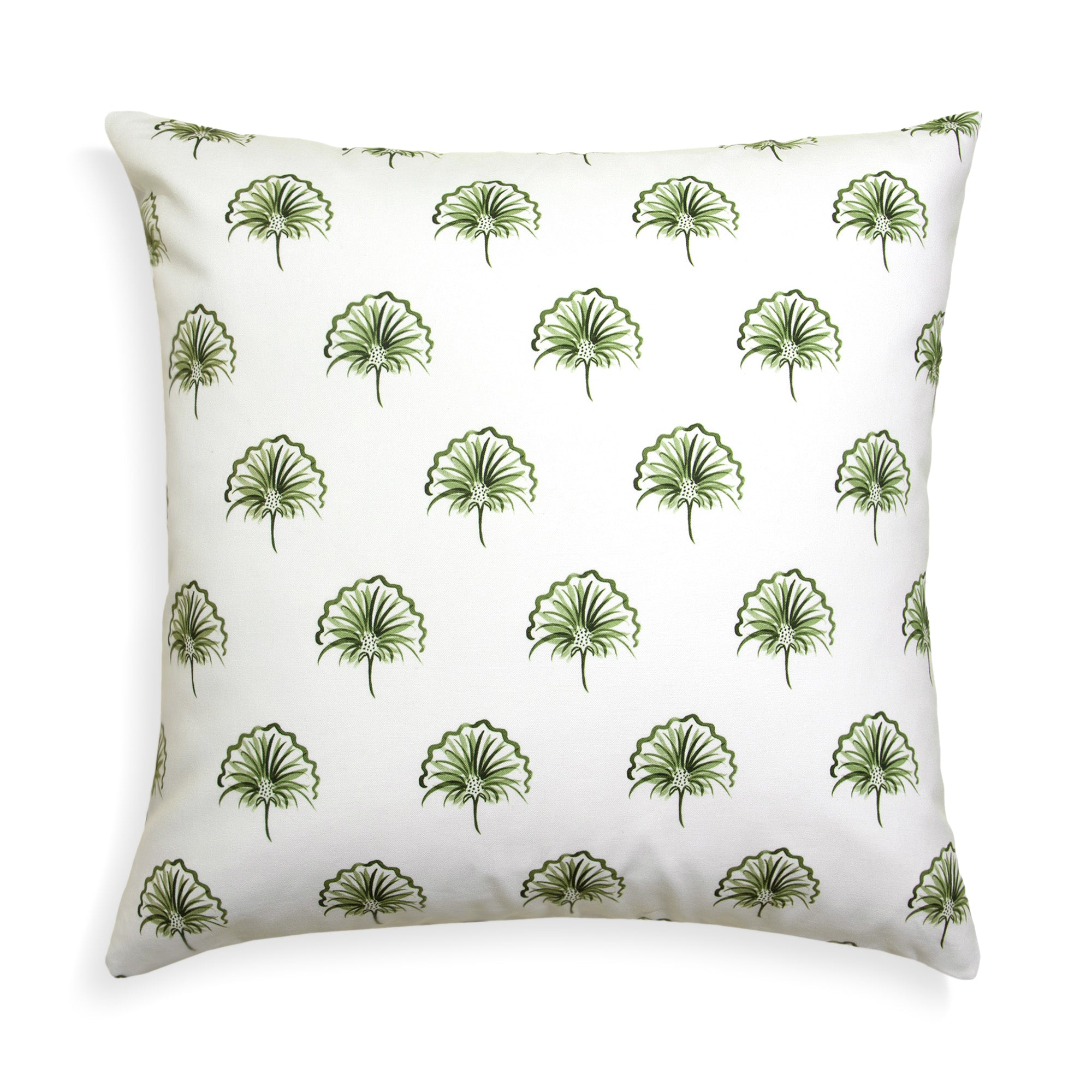 Green Floral Printed Pillow