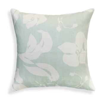 Georgia Mint pillow with abstract botanical design in soothing soft mint and cream by Pepper Home.