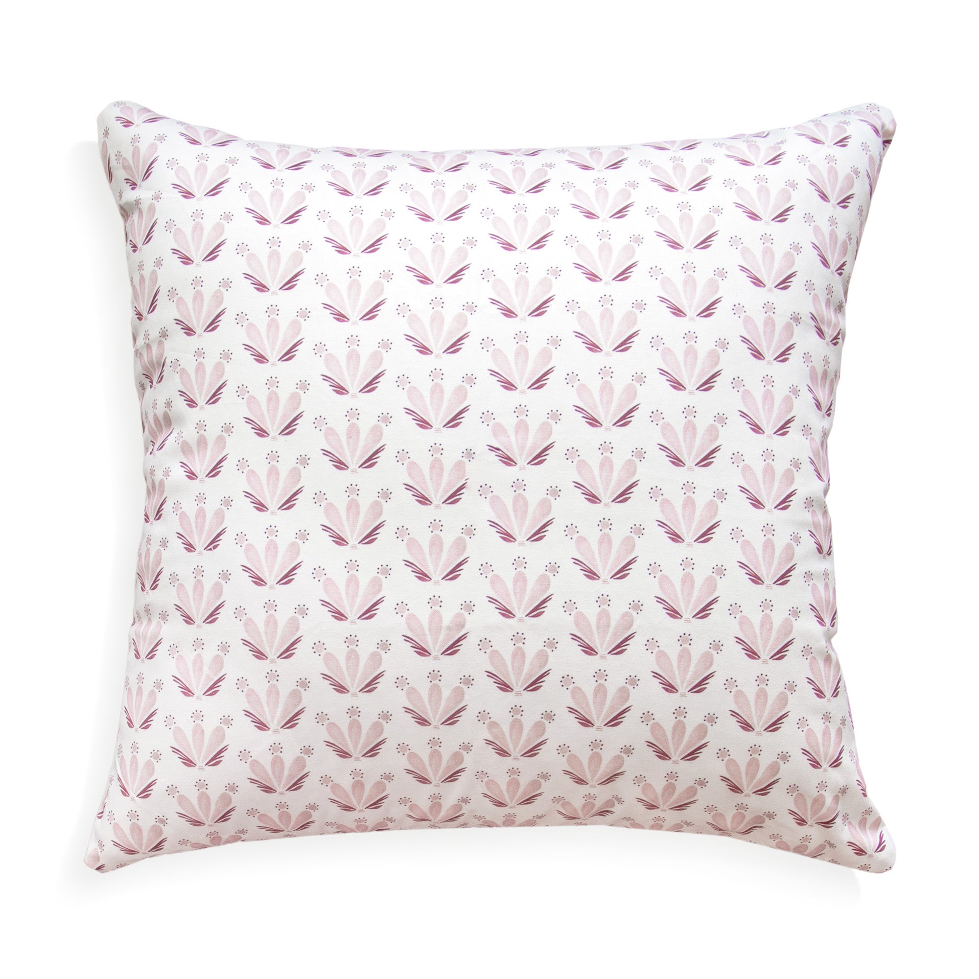 Pink & Burgundy Drop Repeat Floral Printed Pillow