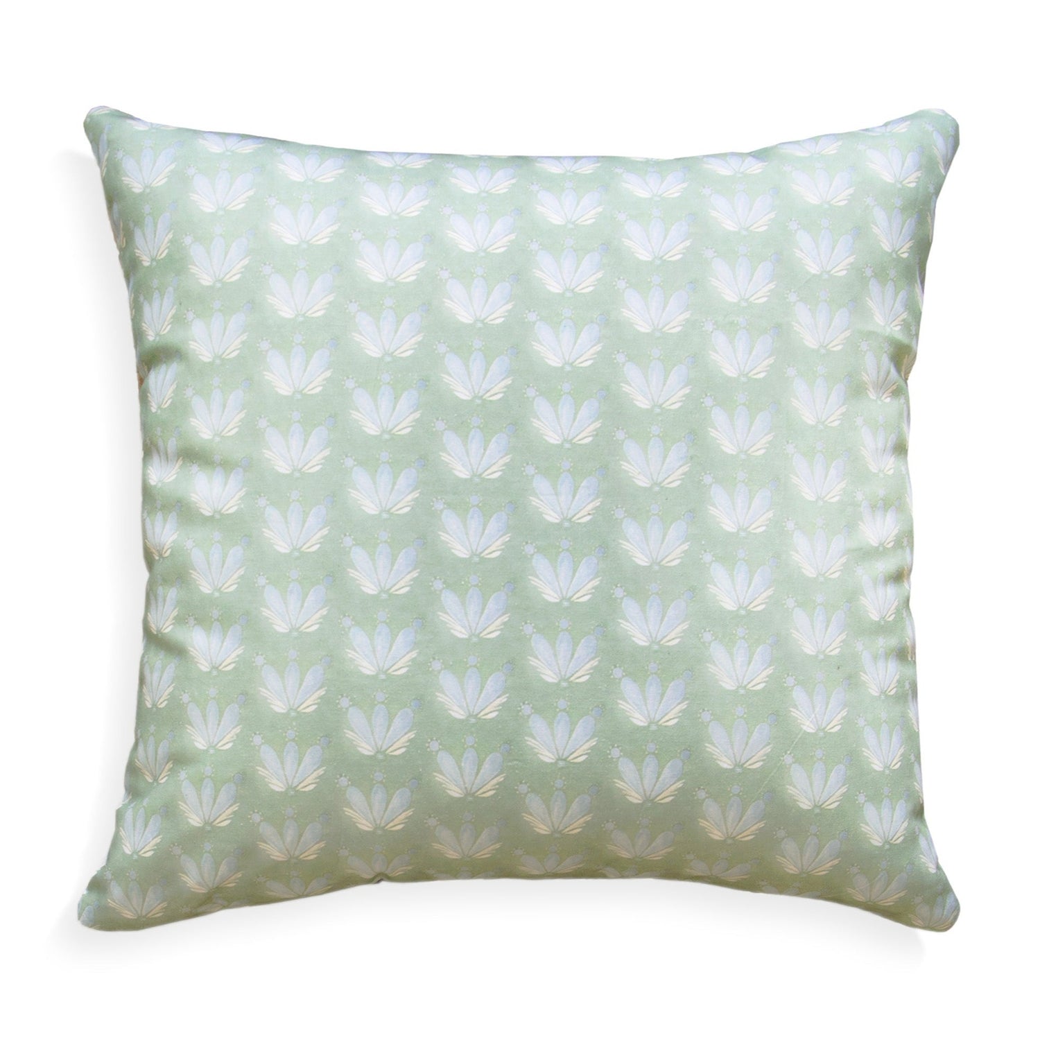 Blue & Green Floral Drop Repeat Printed Pillow
