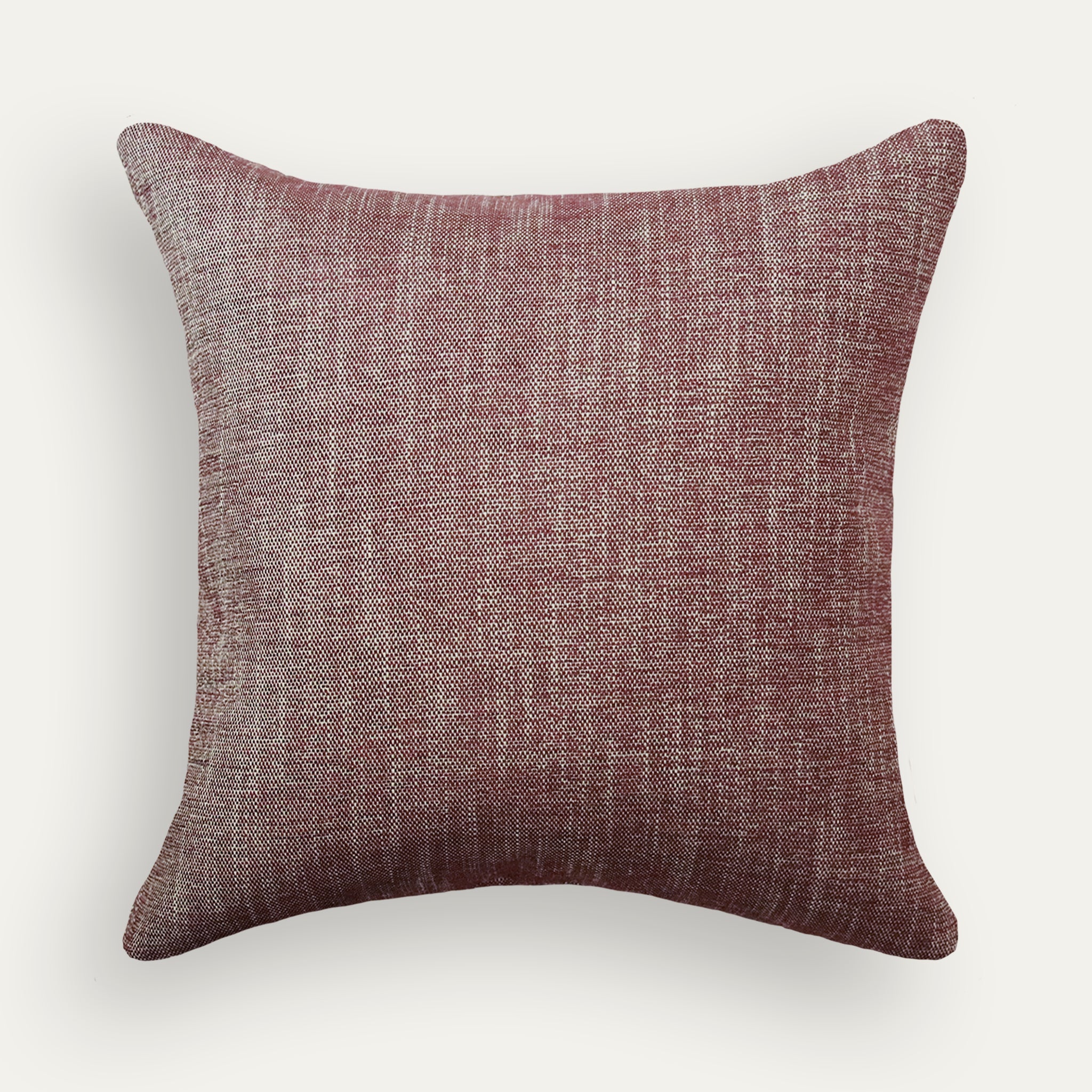 Burgundy decorative pillow in durable performance woven fabric, made-to-order with short lead times, crafted in the USA quality design