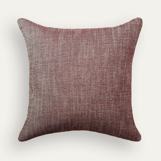 Burgundy decorative pillow in durable performance woven fabric, made-to-order with short lead times, crafted in the USA quality design