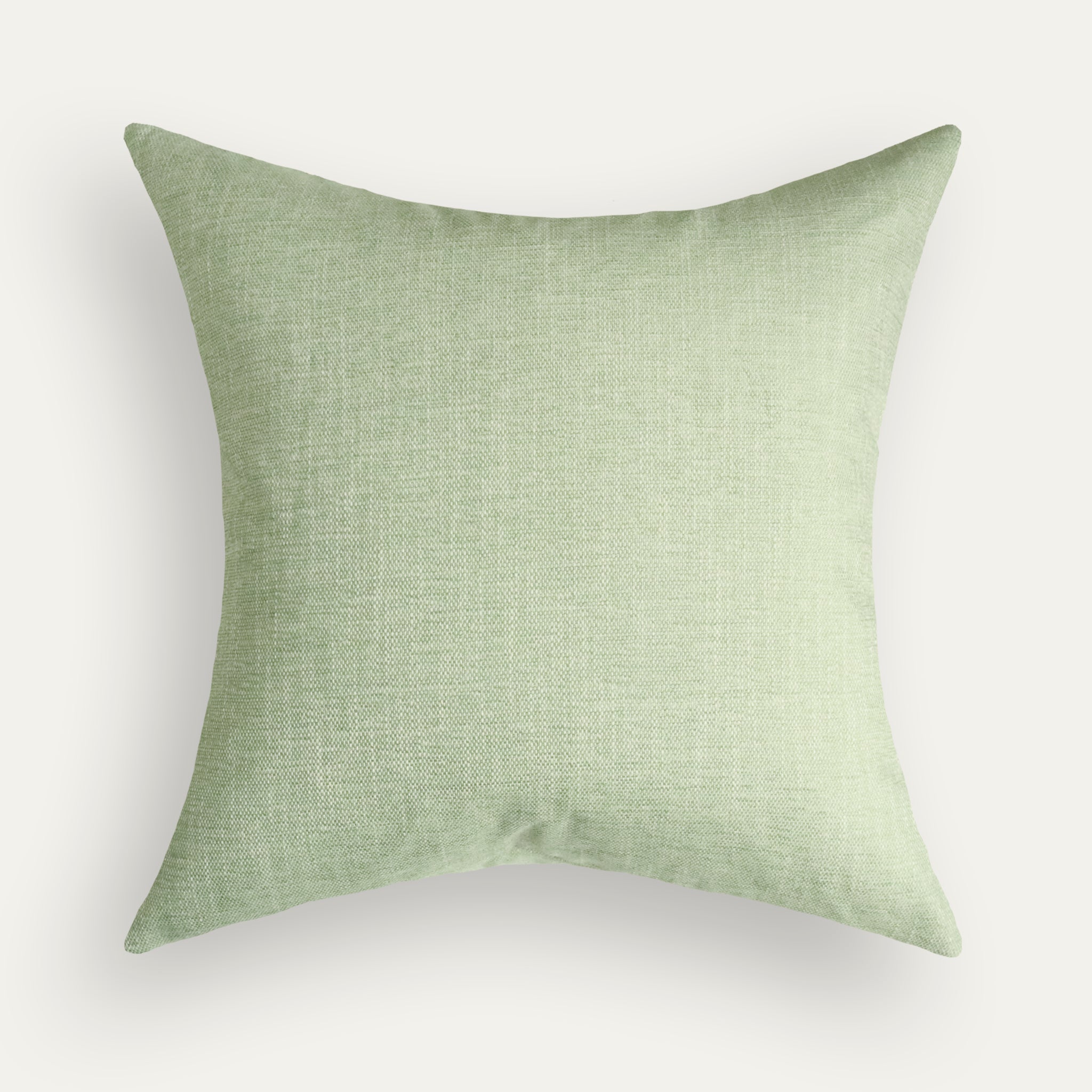 Meadow pillow in soft green performance woven fabric, made-to-order with fast turnaround, crafted in the USA quality design