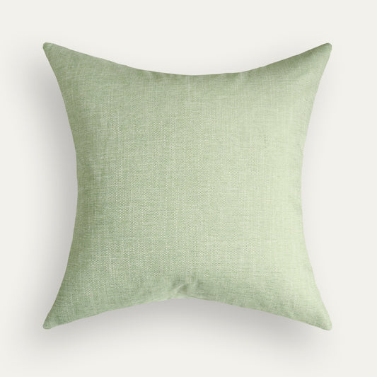 Meadow pillow in soft green performance woven fabric, made-to-order with fast turnaround, crafted in the USA quality design