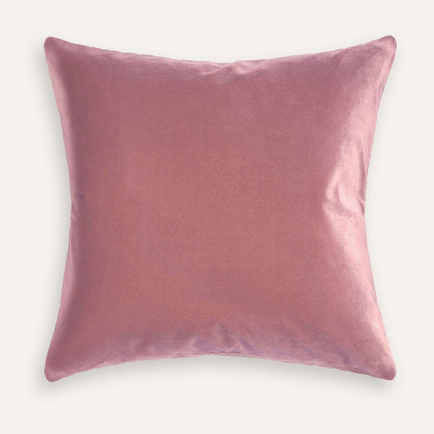 Azalea Velvet decorative pillow in soft muted rose, featuring a smooth texture for customizable, made-to-order home accents