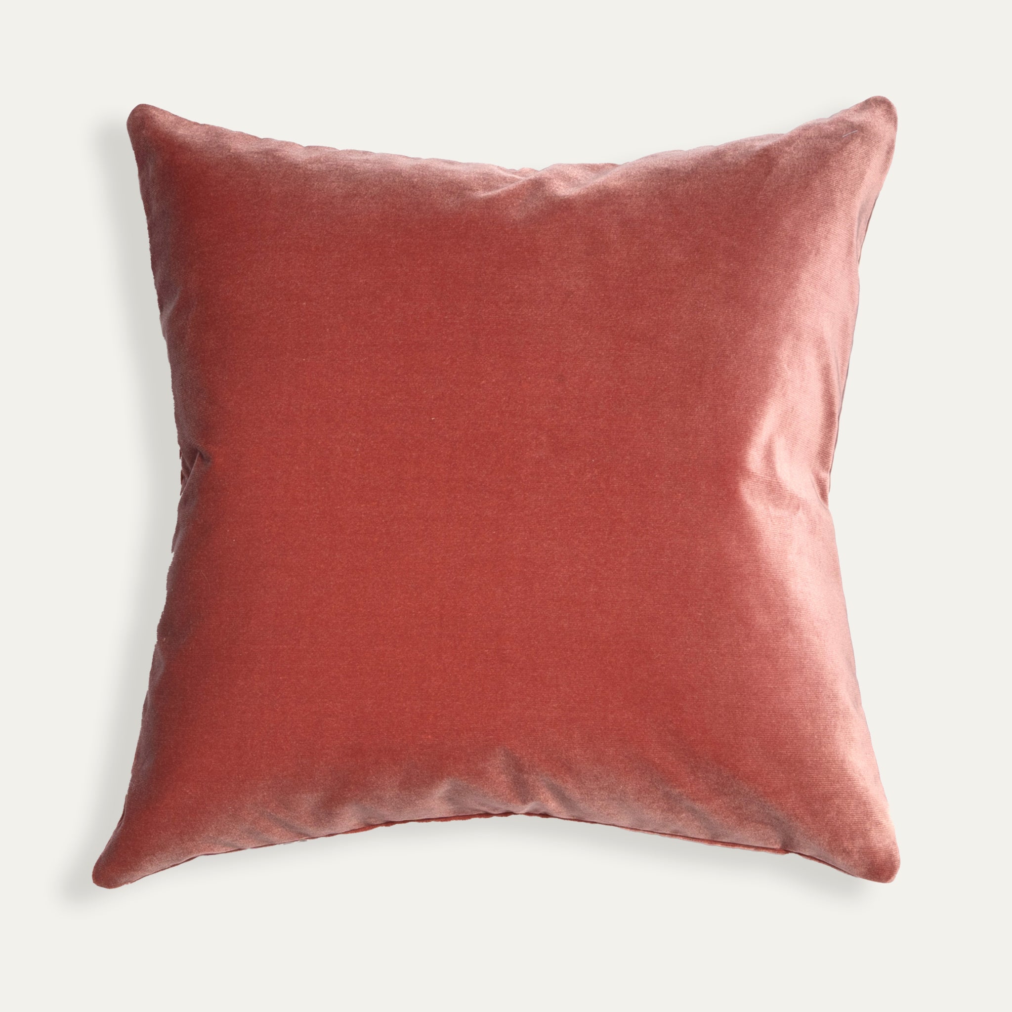 Cosmo Velvet made-to-order soft velvet pillow in warm terracotta, crafted in the USA with quick turnaround and quality materials