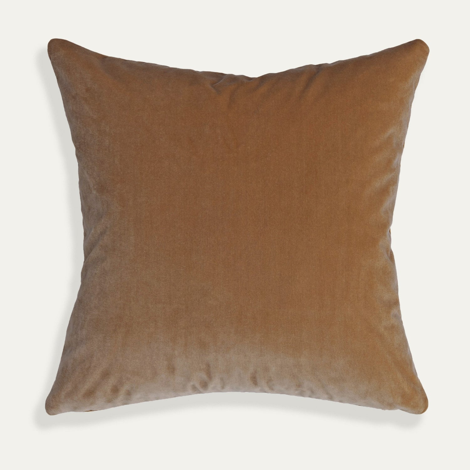Honey Velvet decorative pillow in warm golden brown with a soft, plush texture ideal for customizable made-to-order accents