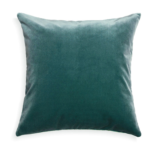 peacock blue velvet pillow