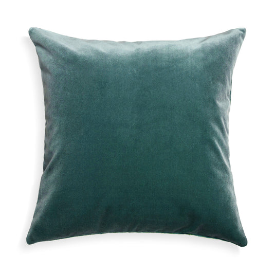 peacock blue velvet pillow