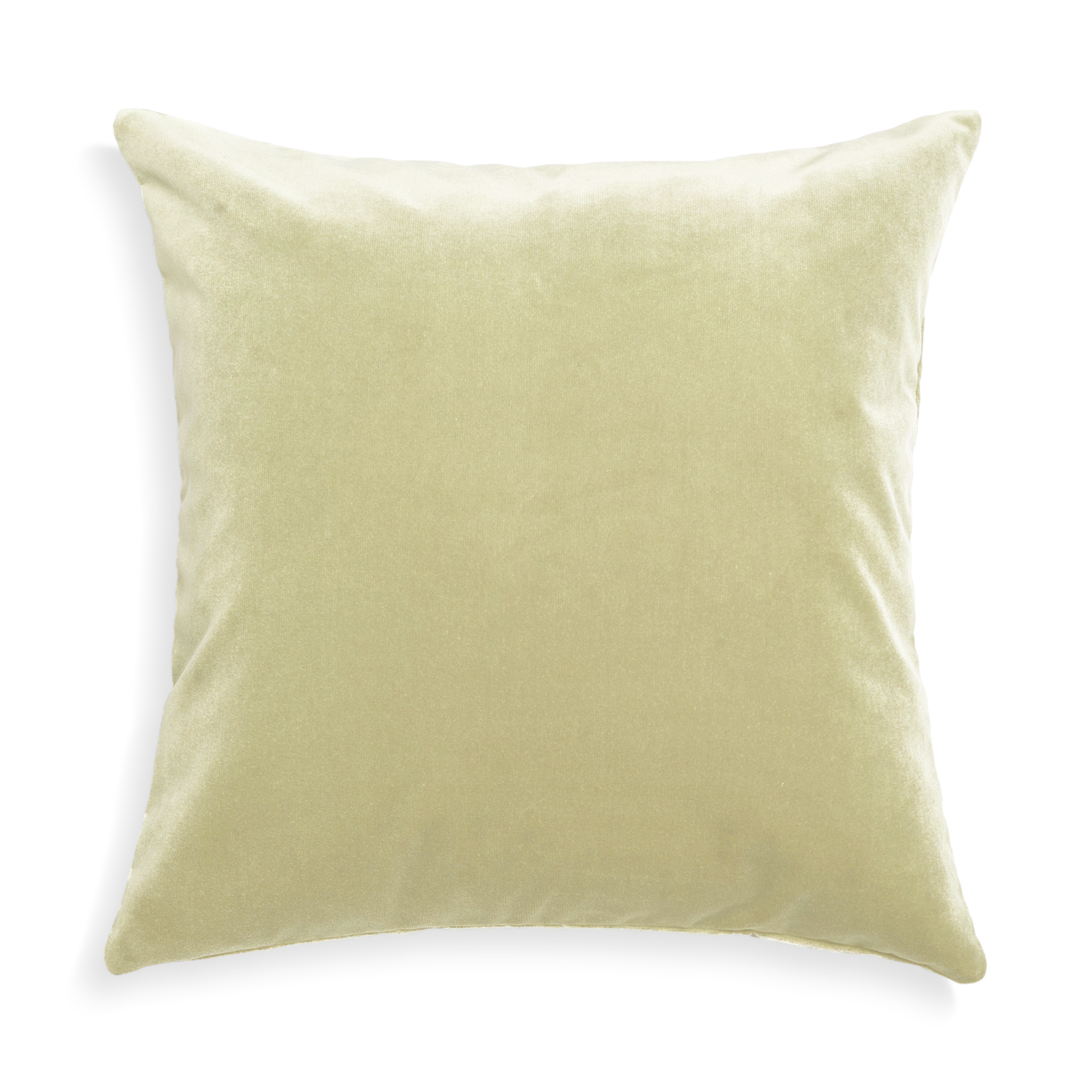 Light Green Velvet Pillow on a White Backgr