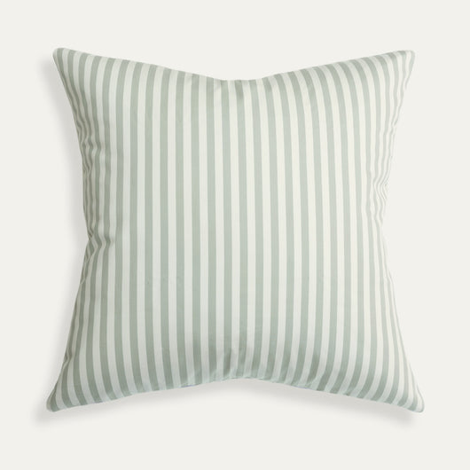 Louisa Sage pillow with soft muted green stripes, perfect for refreshing your space with Pepper Home’s custom-made style.