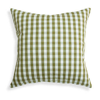 Millie Moss pillow with custom green gingham pattern by Pepper Home, adding depth and texture to your space.