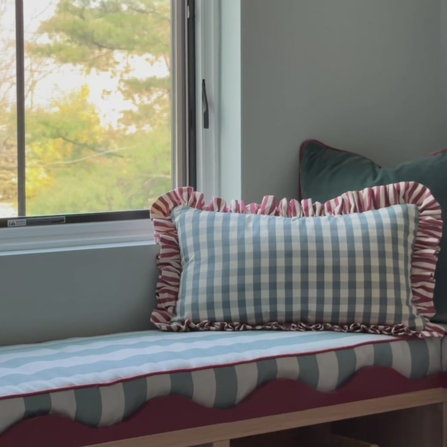 FEATURED: Video by @sooplainjane. Shown in Petite Lumbar with Louisa Cranberry Ruffle.