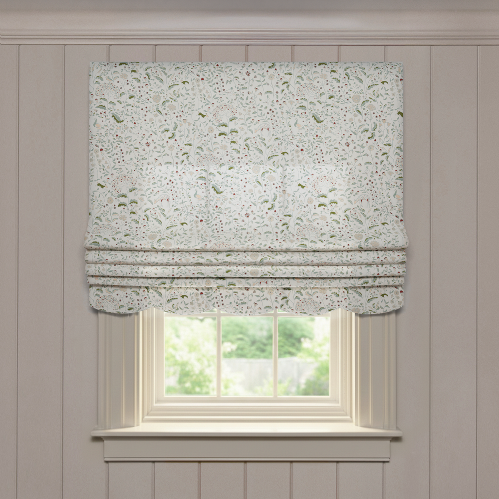  ruby moss custom woodland creatures roman shade: ruby moss | pepper homeon white background