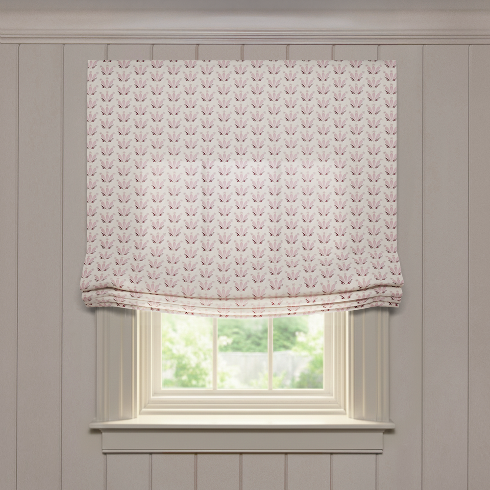  serena pink custom patterned roman shade: serena pink | pepper homeon white background
