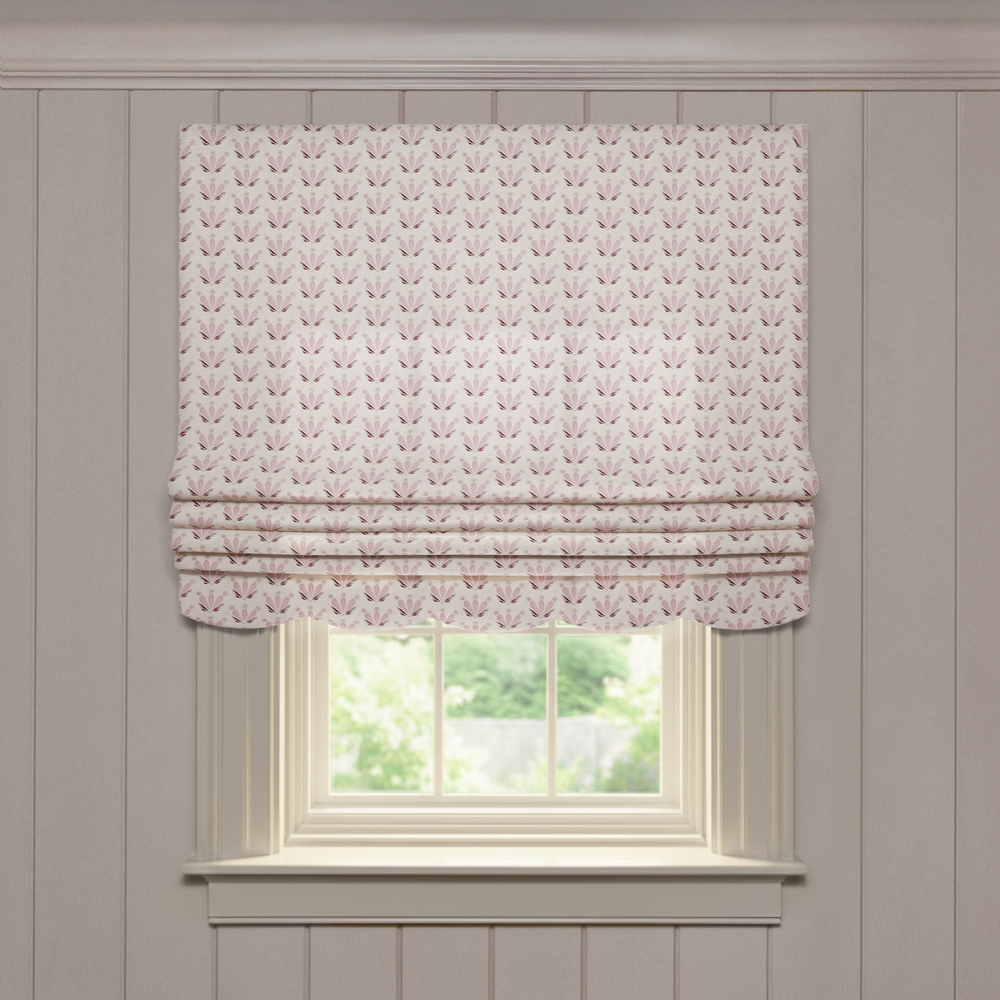  serena pink custom patterned roman shade: serena pink | pepper homeon white background