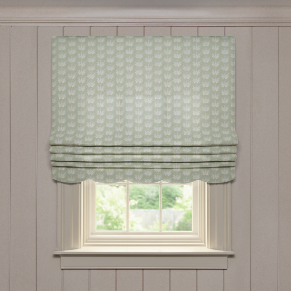  serena sea salt custom blue floral roman shade: serena sea salt | pepper homeon white background