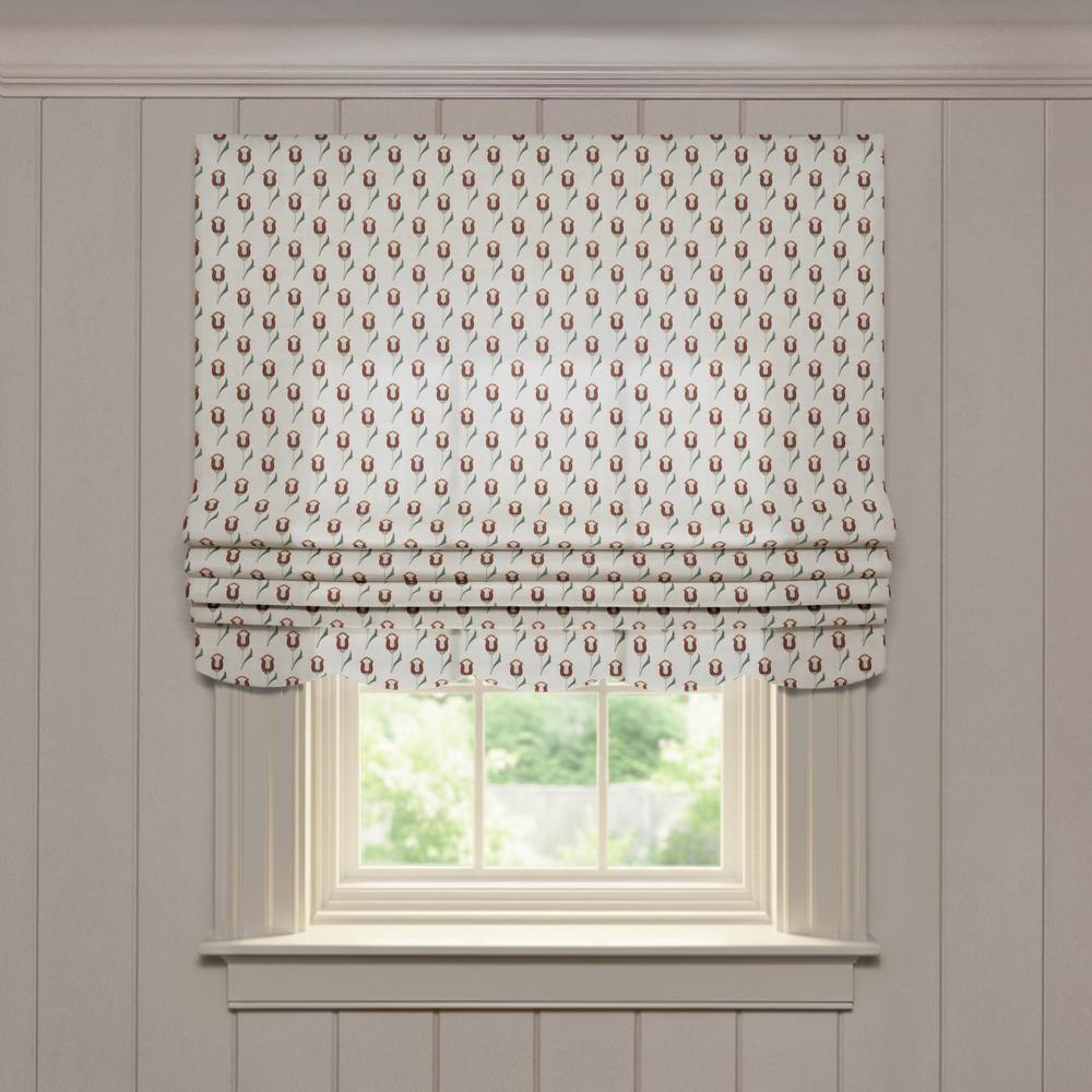  annabelle maroon custom roman shade with tulip motif: annabelle maroon | pepper homeon white background